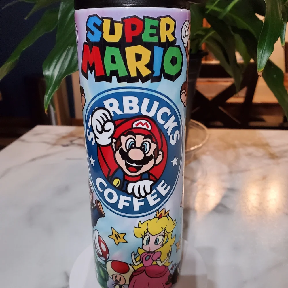 Super Mario Bros. Coffe 20oz Tumbler  with duo lids 🎉sale